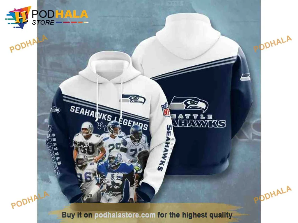 Proud Seattle Seahawks 3d Hoodie Featuring Bold Team Logo And Player Action