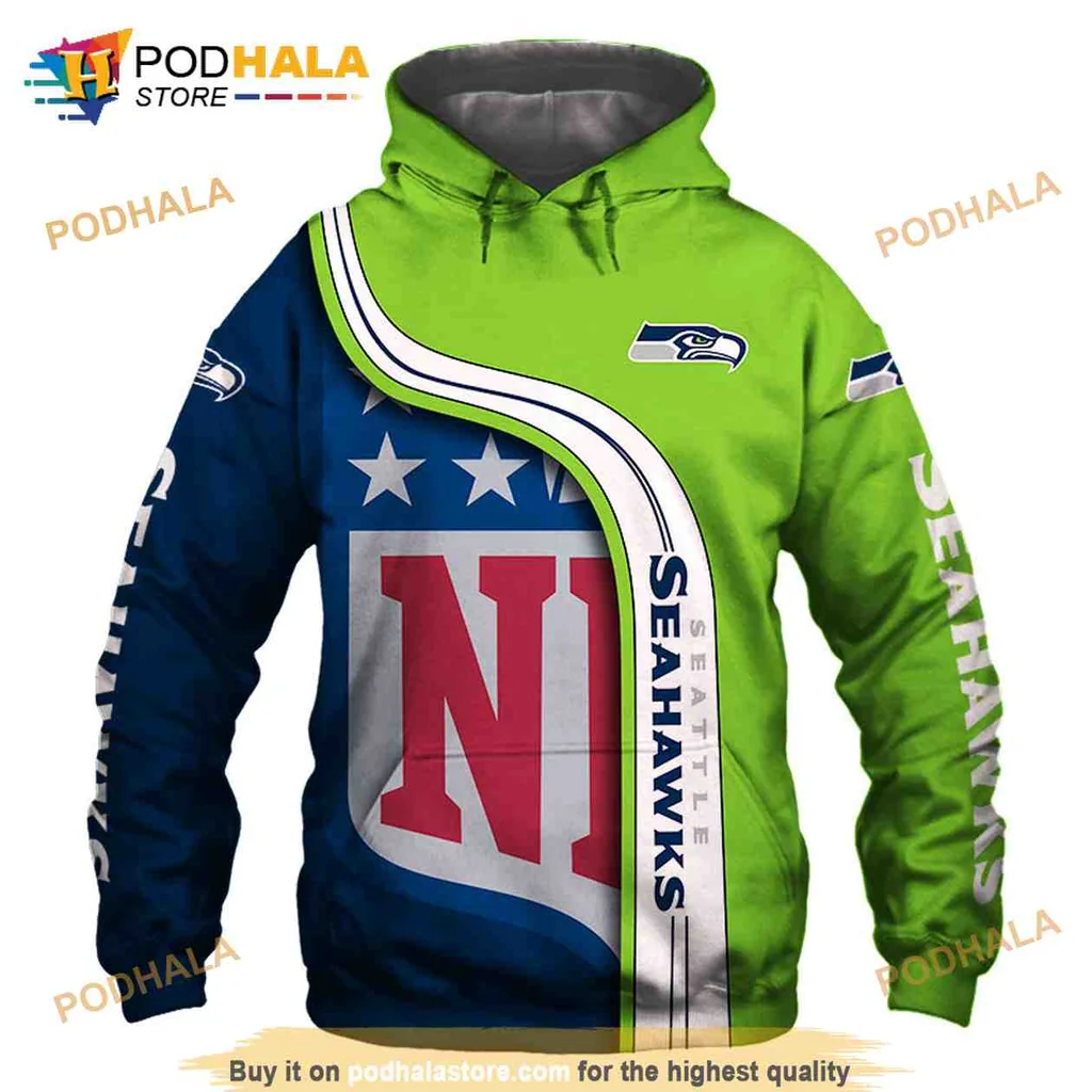 Proud Seattle Seahawks 3d Hoodie Sweatshirt With Bold Nfl Logo Design