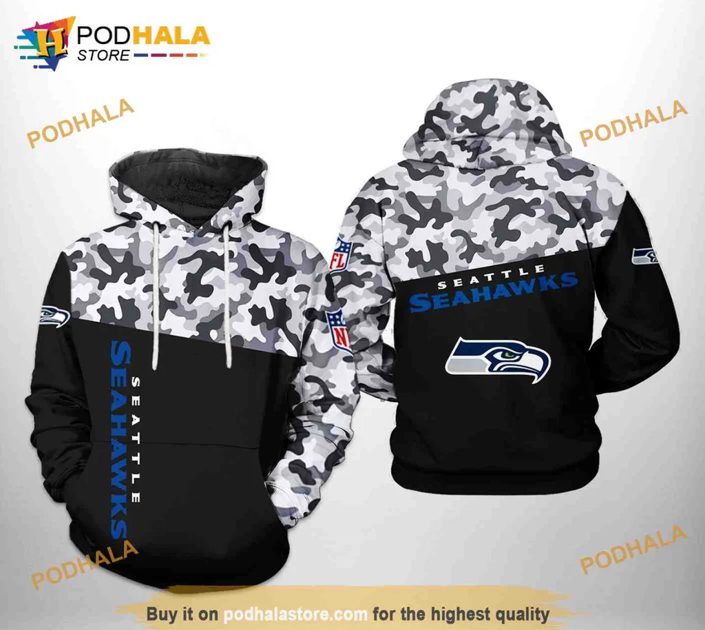 Proud Seattle Seahawks Camouflage 3d Hoodie, Bold Team Spirit Design