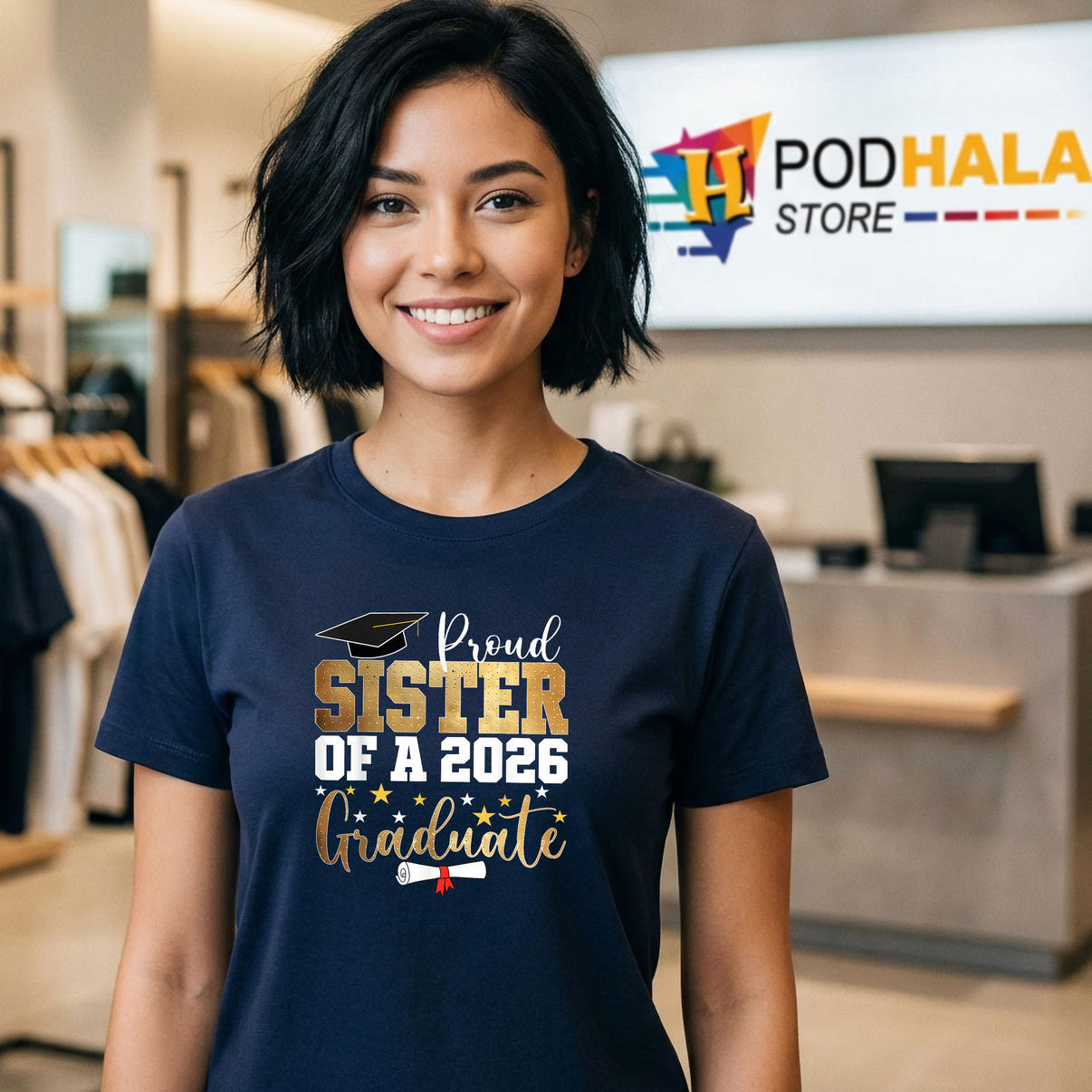 Proud Sister Graduate Graduation Shirt 2026 Family Celebration Fan Apparel