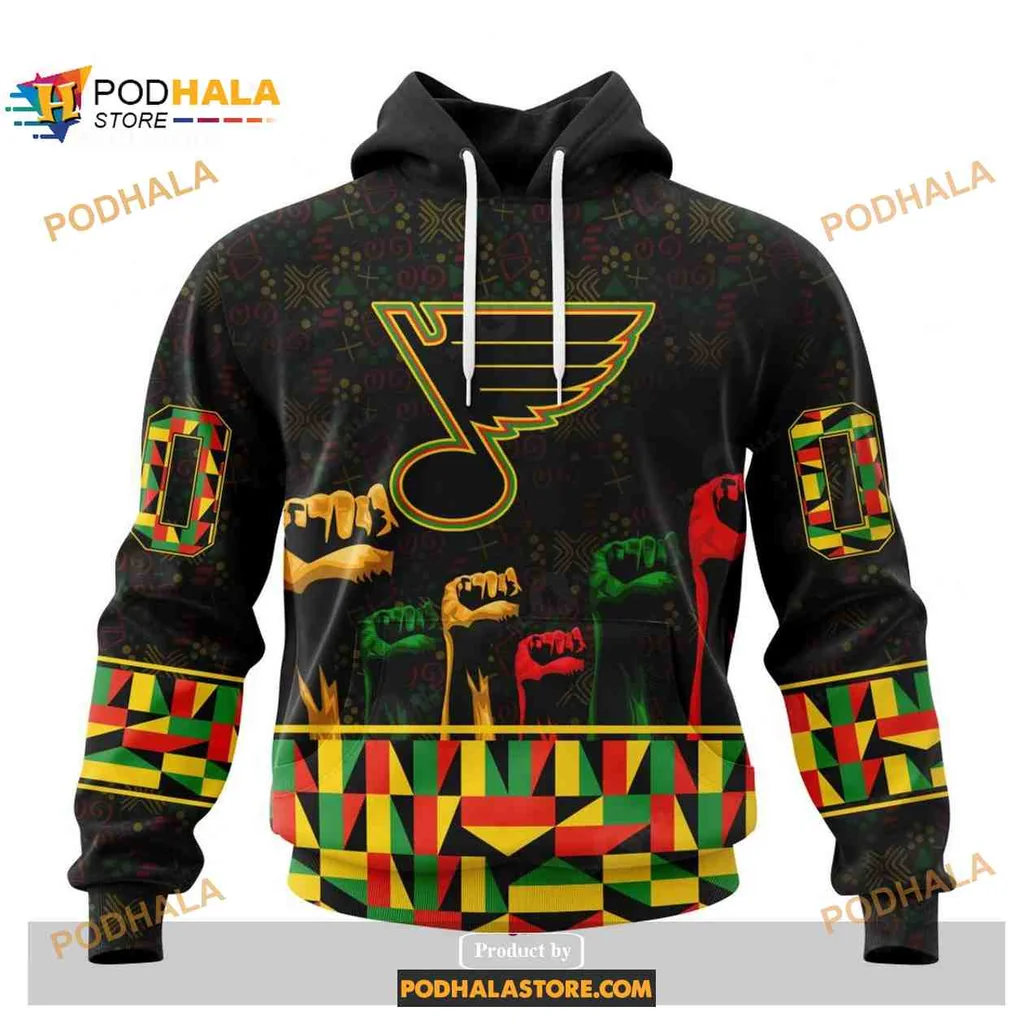 Proud St Louis Blues 3d Hoodie Celebrating Black History Month Design