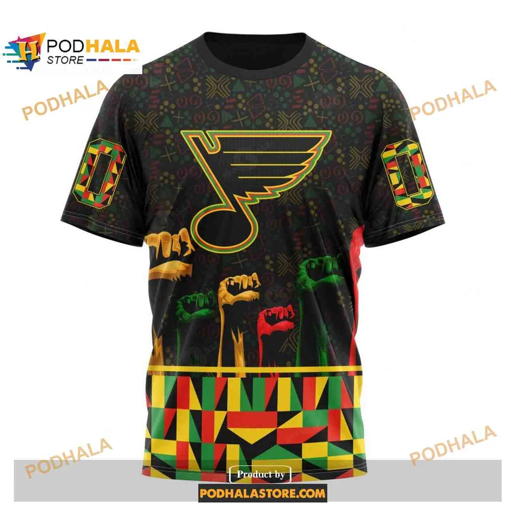 Proud St Louis Blues AOP Hoodie Celebrating Black History Month Design Proud St Louis Blues AOP Hoodie Celebrating Black History Month Design