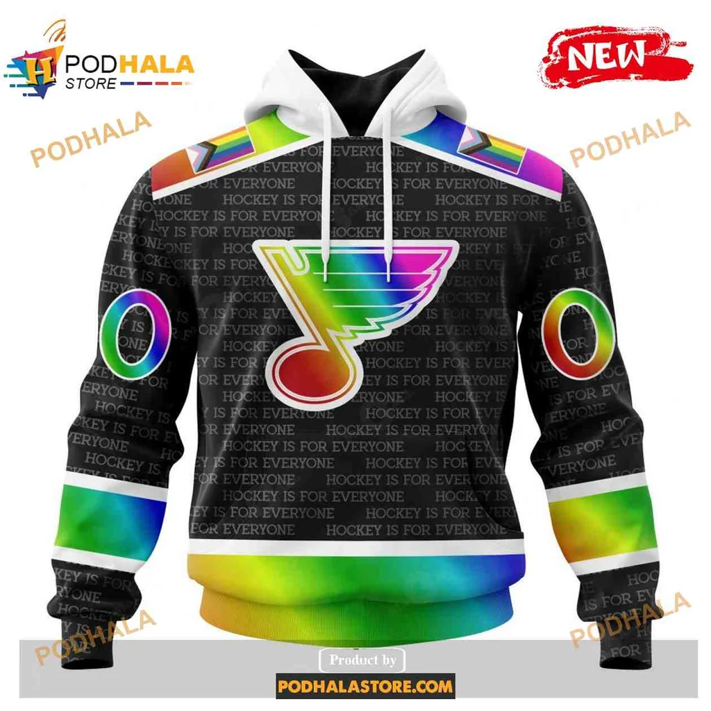 Proud St Louis Blues 3d Hoodie With Rainbow Gradient Design