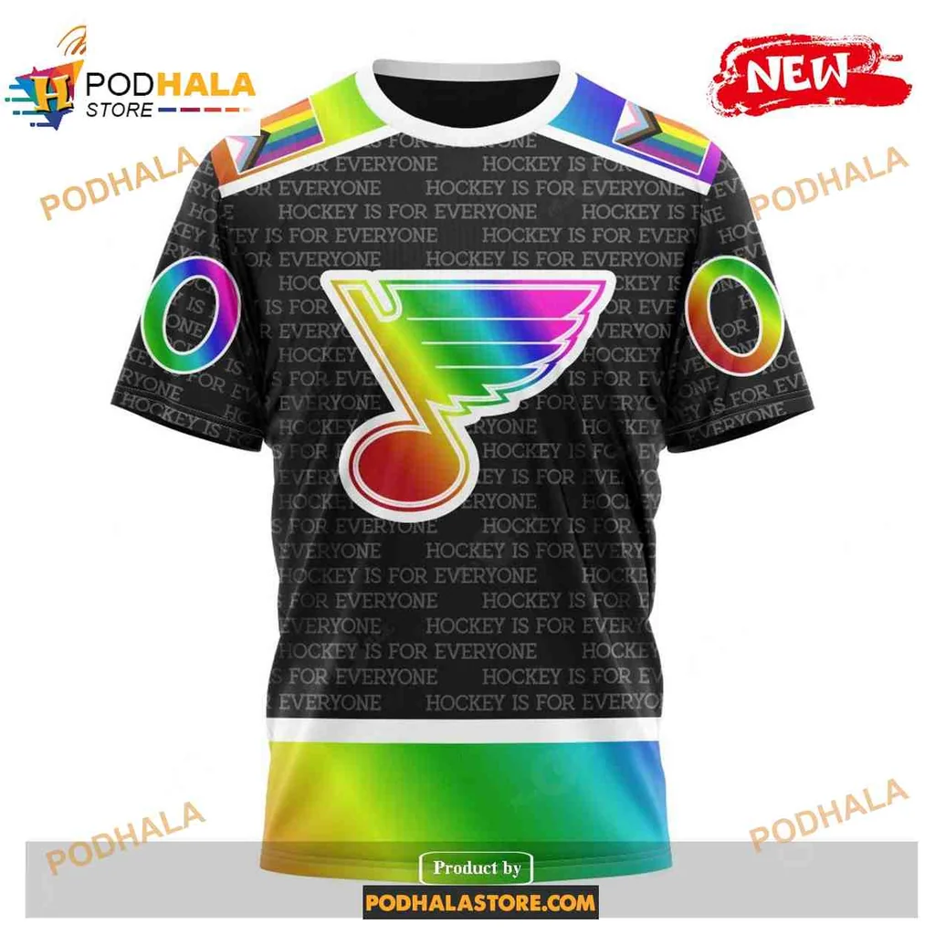 Proud St Louis Blues AOP Hoodie With Rainbow Gradient Design Proud St Louis Blues AOP Hoodie With Rainbow Gradient Design
