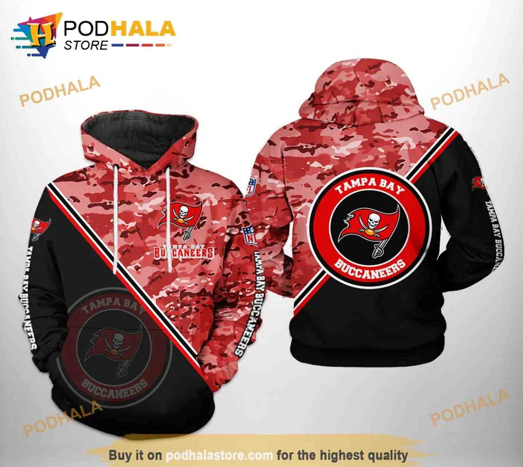 Proud Tampa Bay Buccaneers Camo 3d Hoodie Featuring Bold Team Logo