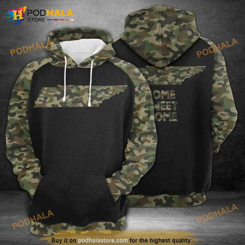 Proud Tennessee Home Sweet Home 3d Hoodie With Camouflage Design