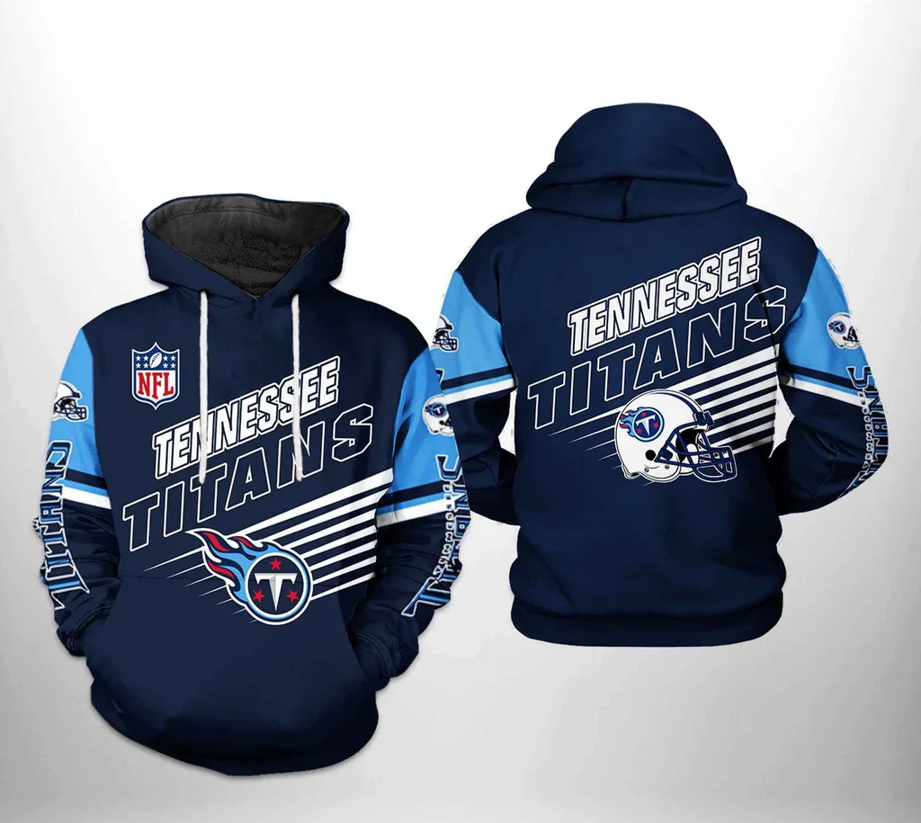 Proud Tennessee Titans 3d Hoodie With Nfl Logo And Football Helmet Design