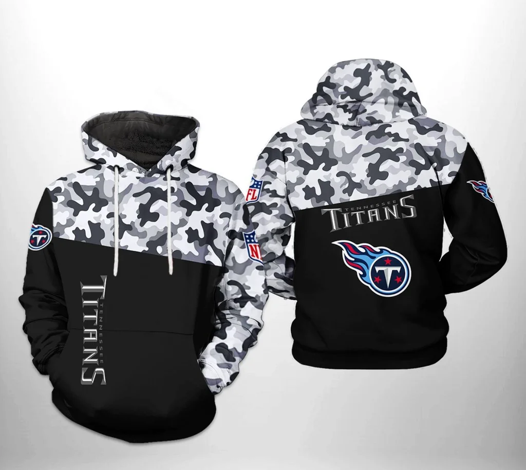 Proud Tennessee Titans Camouflage 3d Hoodie Featuring Bold Team Logo