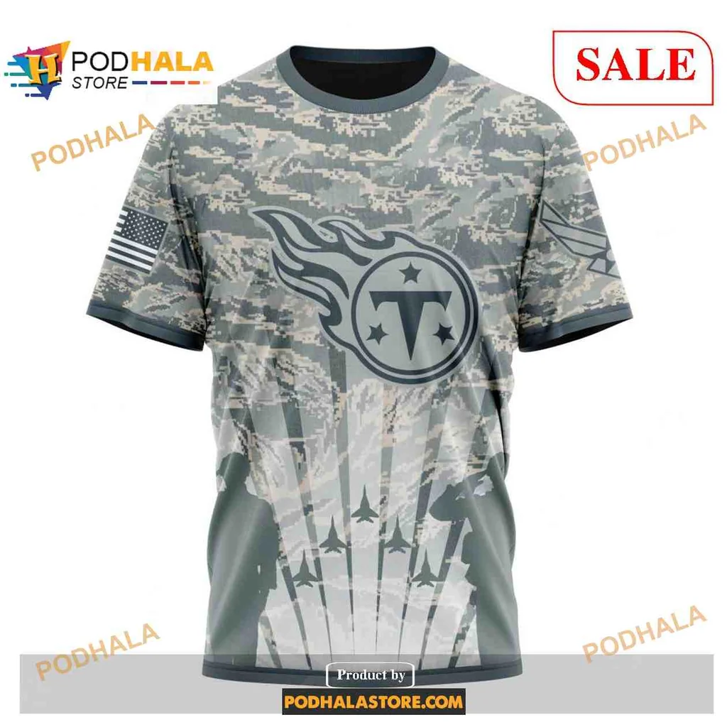 Proud Tennessee Titans Military AOP Hoodie Featuring Camouflage And Air Force Design Proud Tennessee Titans Military AOP Hoodie Featuring Camouflage And Air Force Design