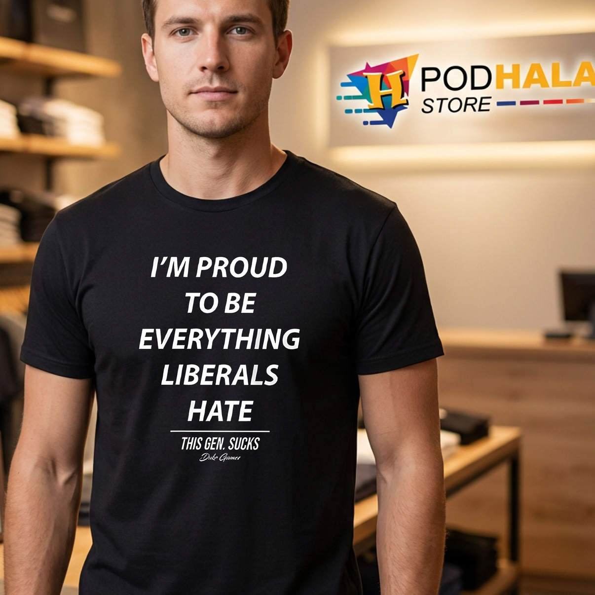 Proud To Be Everything Liberals Hate Shirt Funny Political Meme Graphic Mens
