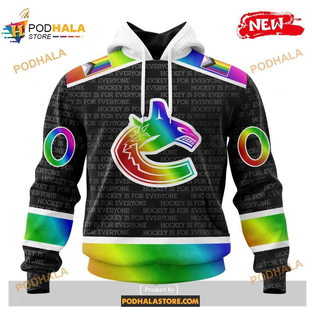Proud Vancouver Canucks Rainbow 3d Hoodie With Colorful Gradient Design