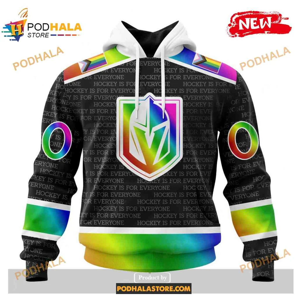 Proud Vegas Golden Knights Inclusivity 3d Hoodie, Rainbow Gradient Design