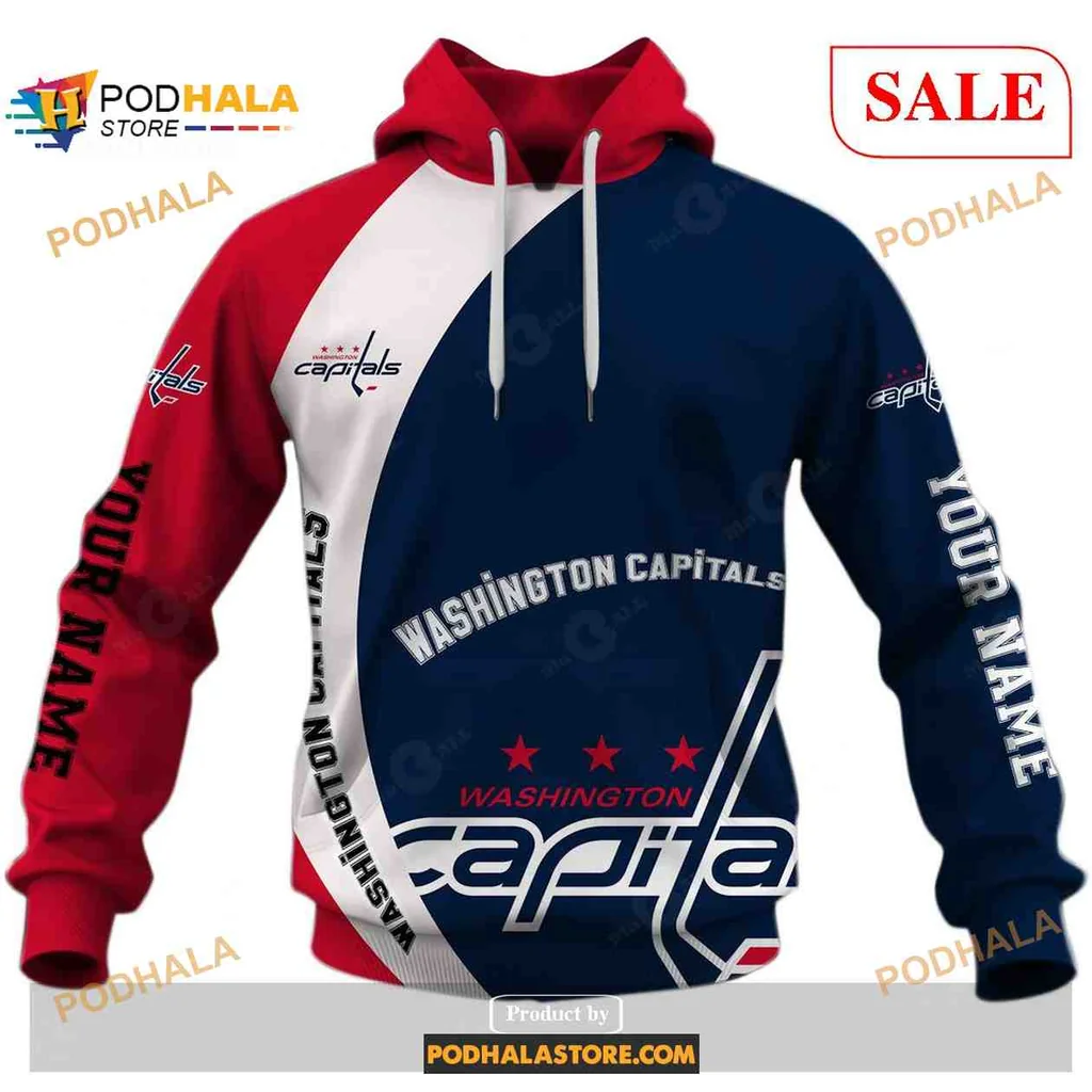 Proud Washington Capitals 3d Hoodie, Customizable Name And Team Colors