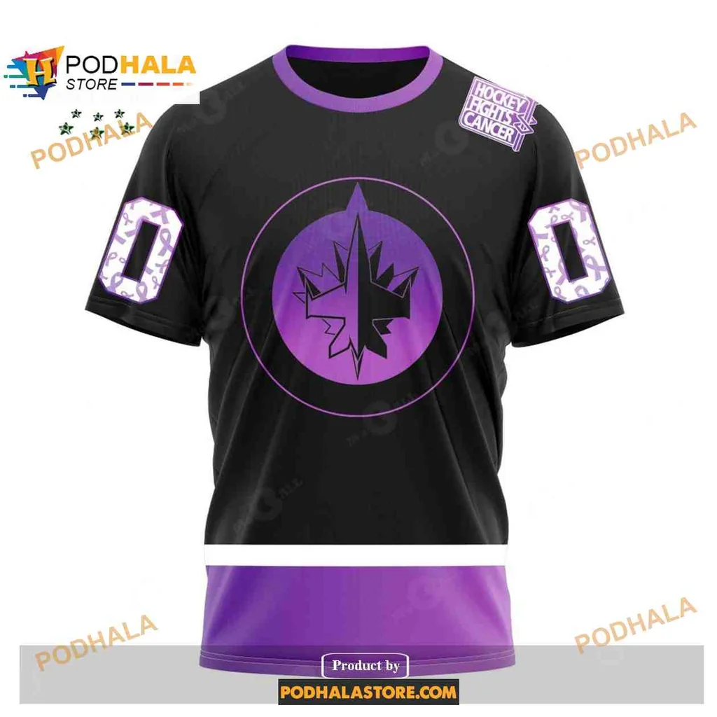 Proud Winnipeg Jets Cancer Awareness AOP Hoodie With Purple Maple Leaf Design Proud Winnipeg Jets Cancer Awareness AOP Hoodie With Purple Maple Leaf Design