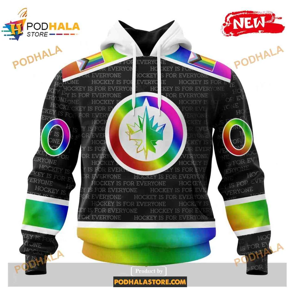 Proud Winnipeg Jets Inclusive 3d Hoodie With Rainbow Gradient Design