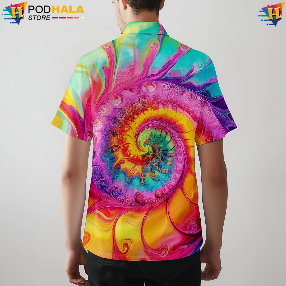 Psychedelic Dye Aloha Shirt Funny Mens Short Sleeve Beach Button Up Psychedelic Dye Aloha Shirt Funny Mens Short Sleeve Beach Button Up