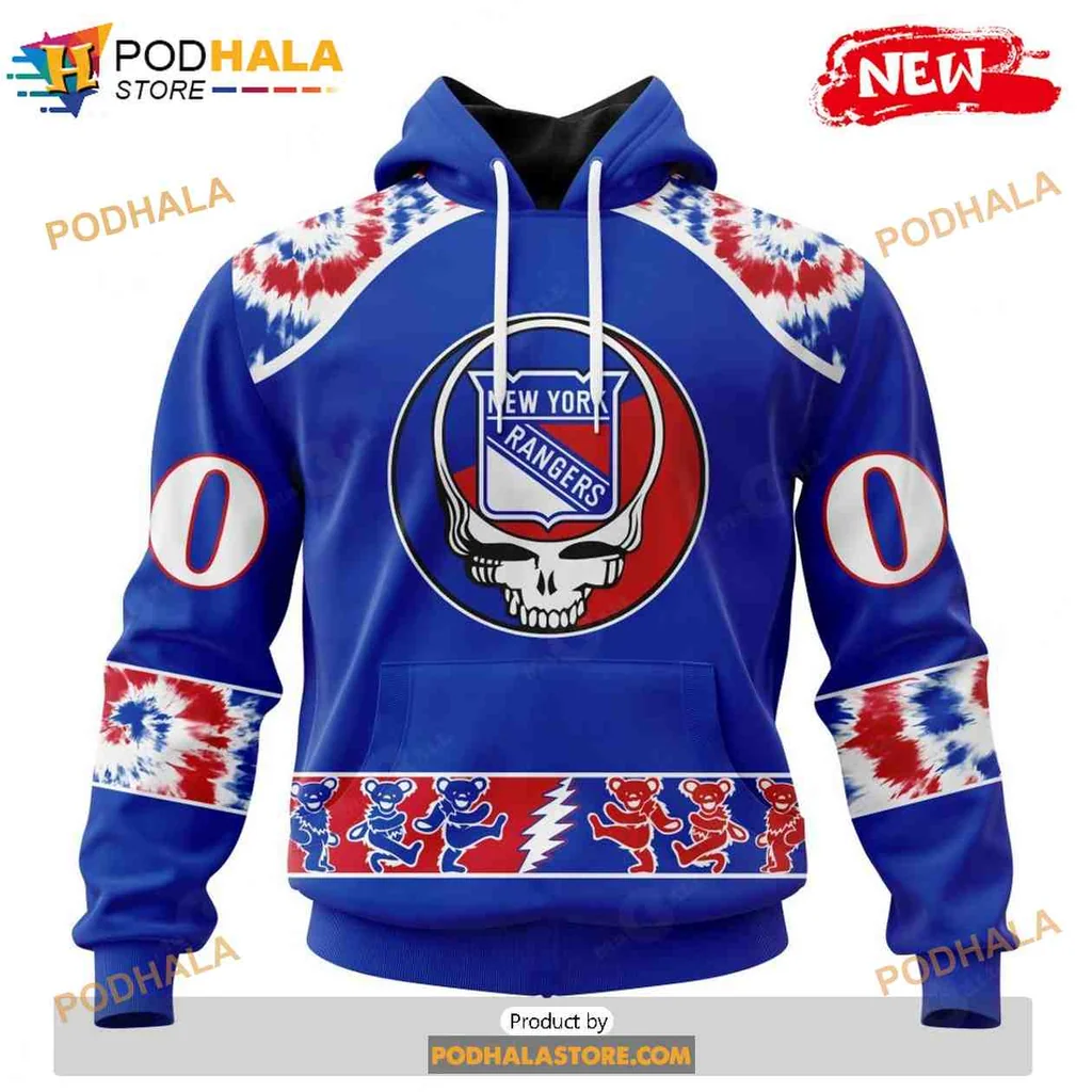 Psychedelic New York Rangers 3d Hoodie With Grateful Dead Design