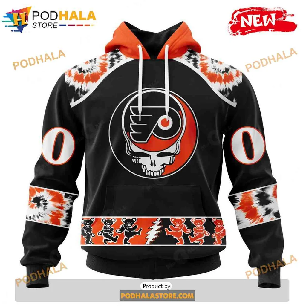 Psychedelic Philadelphia Flyers 3d Hoodie With Grateful Dead Design