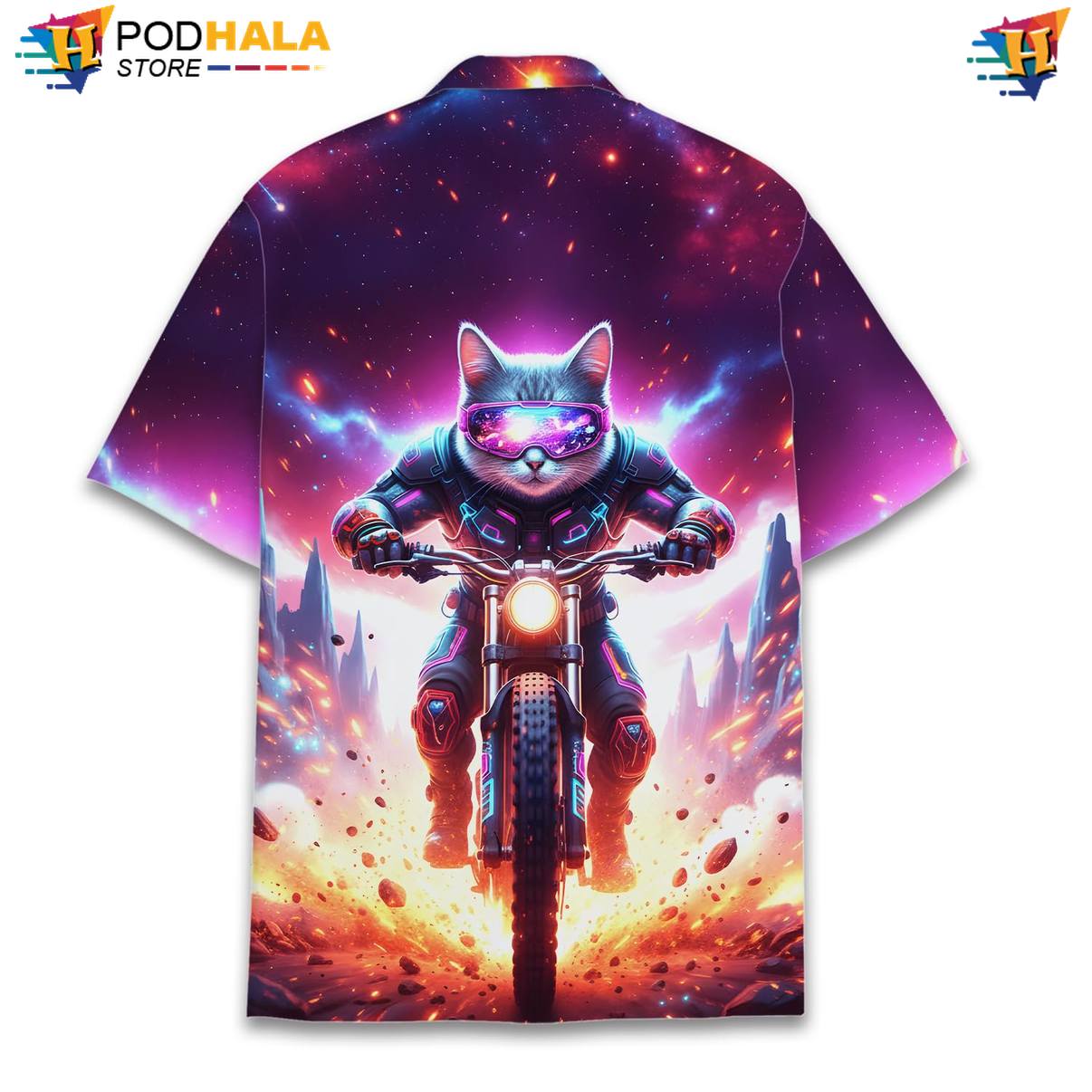 Purple Cat Short-sleeve button-up shirt Mens Short Sleeve Button Down Summer Beach Top Purple Cat Short-sleeve button-up shirt Mens Short Sleeve Button Down Summer Beach Top