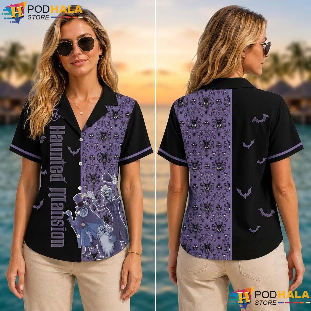 Purple Mansion Halloween Hawaiian Shirt Hitchhiking Ghosts Party Top
