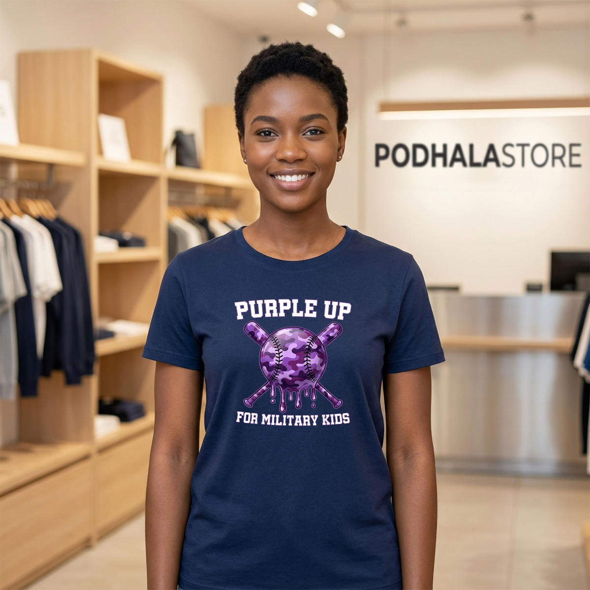 Purple Up For Military Kids Shirt 2026 Baseball Child Month Graphic Fan Gear
