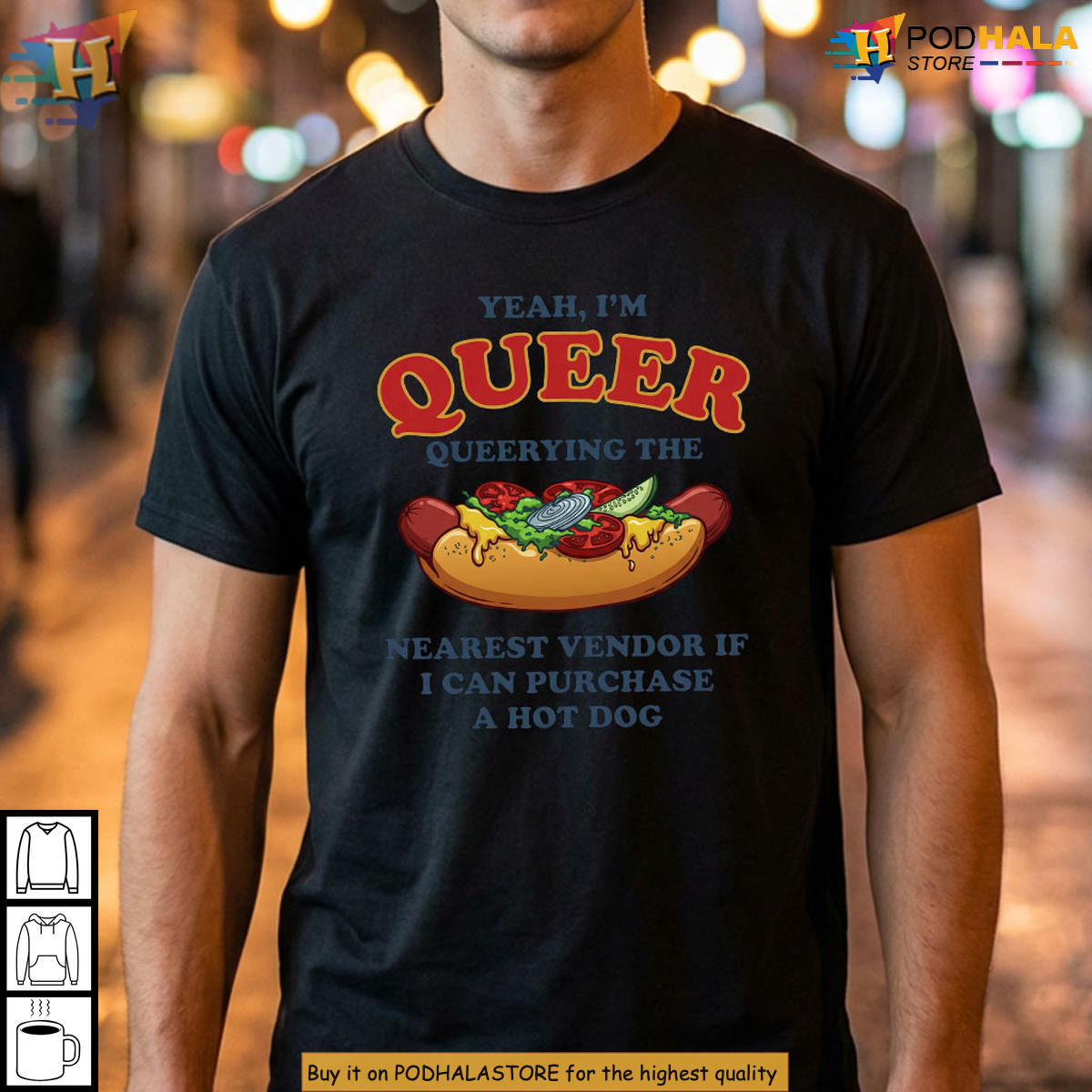 Queer Querying 2026 Pride Meme Hot Dog Tee Ironic Apparel Pride Gift for Gen Z