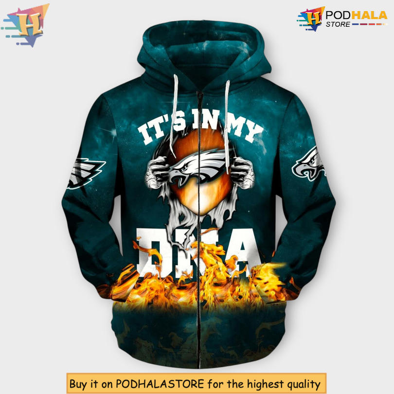 Quote In My DNA Design Custom Philadelphia Eagles Hoodie 3D Gift Quote In My DNA Design Custom Philadelphia Eagles Hoodie 3D Gift