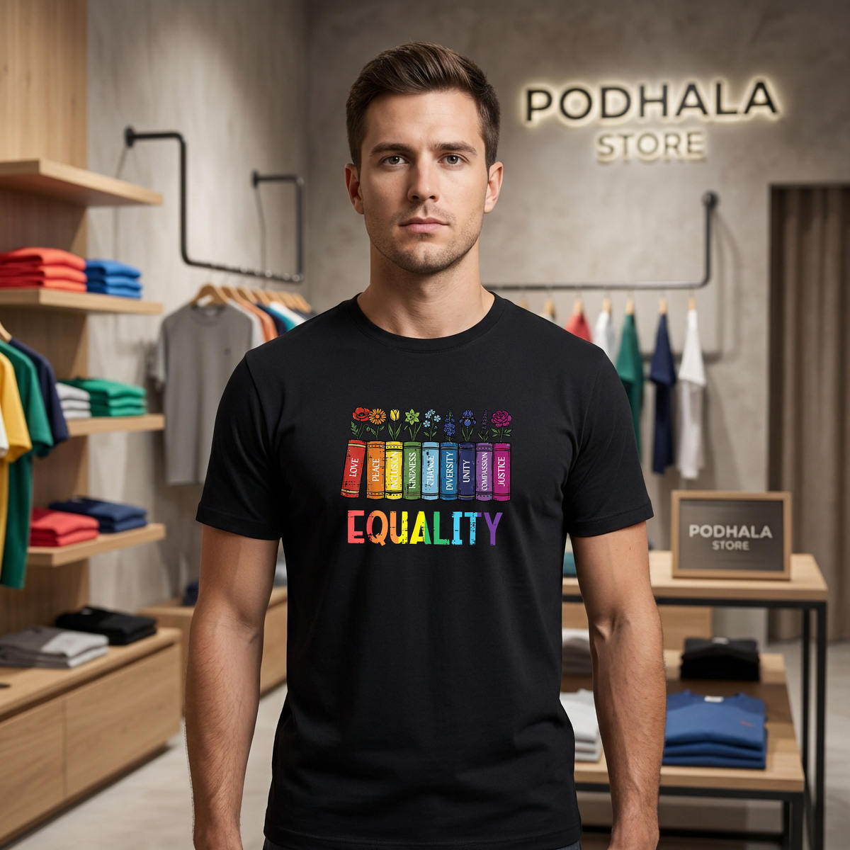 Rainbow Gay Books Flowers Shirt 2026 Equality LGBTQ Pride Women Men Fan Gear