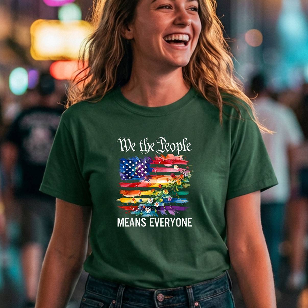 Rainbow LGBT We The People Means Shirt Everyone Gay Lesbian Pride Men
