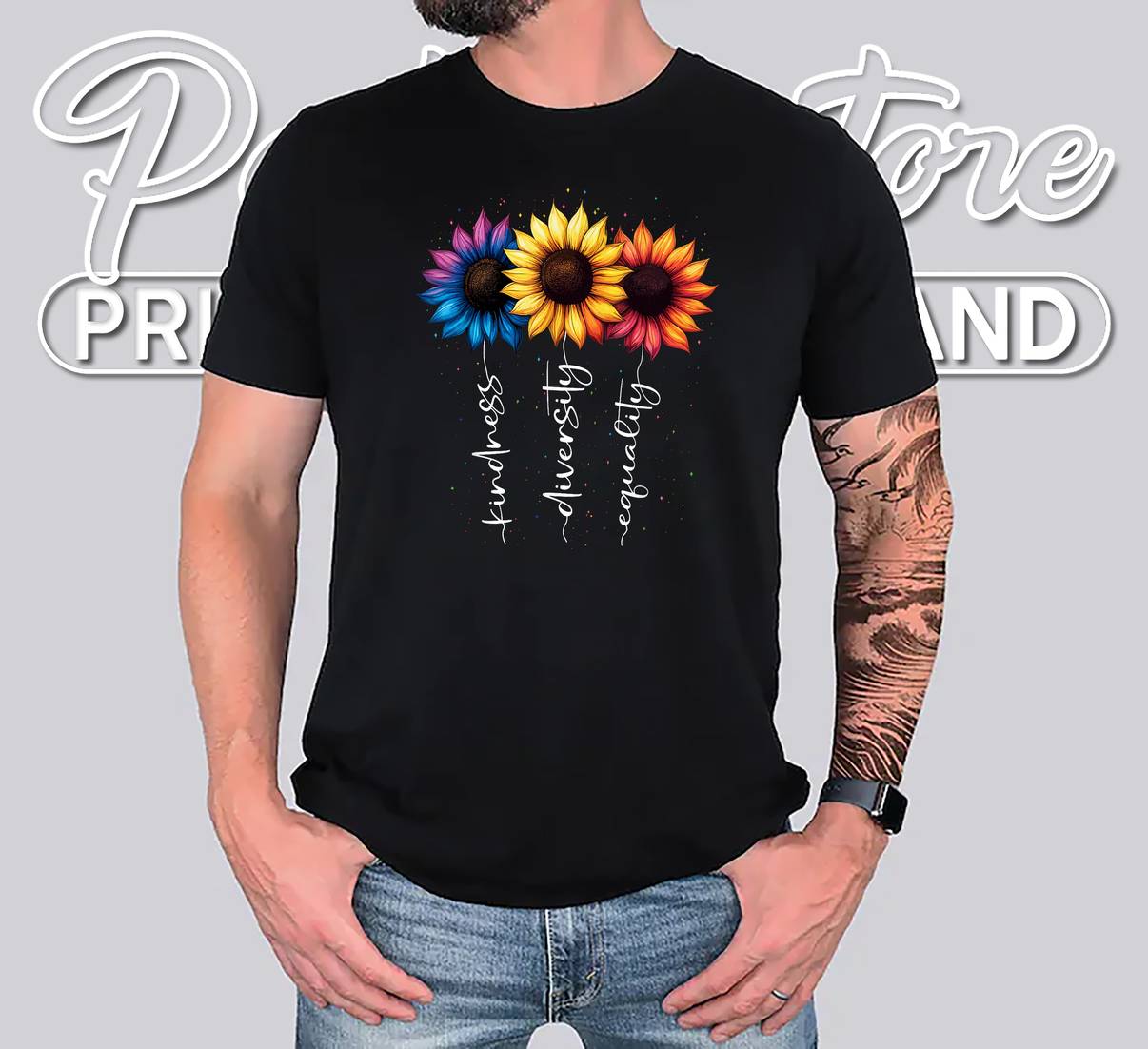Rainbow Sunflower Be Kind Gay Love T-Shirt LGBTQ Pride Flower Graphic Men Rainbow Sunflower Be Kind Gay Love T-Shirt LGBTQ Pride Flower Graphic Men
