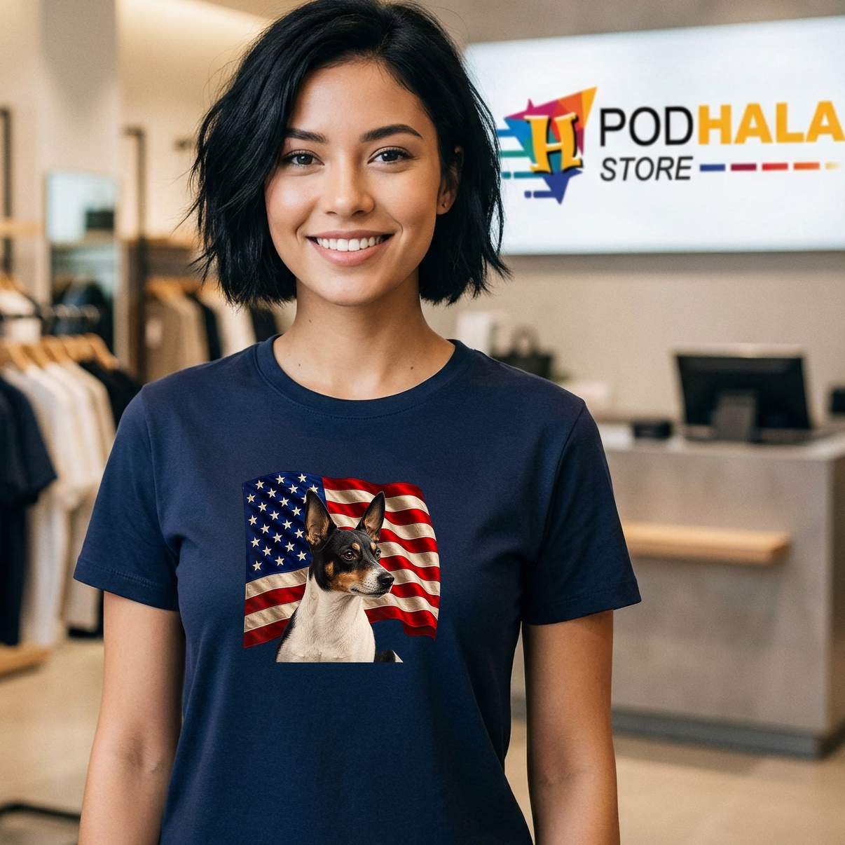 Rat Terrier Dog Patriotic Fourth July Tshirt USA Flag Animal Apparel Rat Terrier Dog Patriotic Fourth July Tshirt USA Flag Animal Apparel