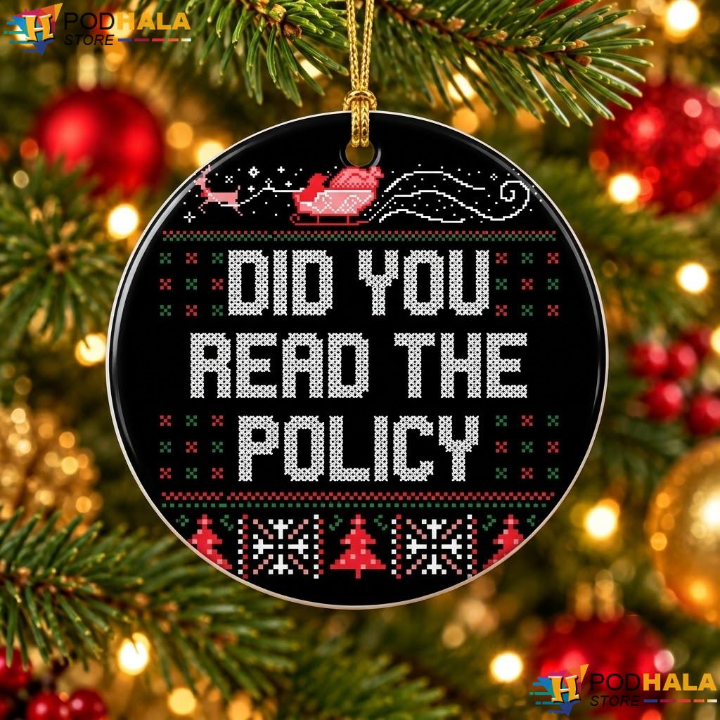 Read The Policy Office Party Christmas Ornament Funny Holiday Decor Gift