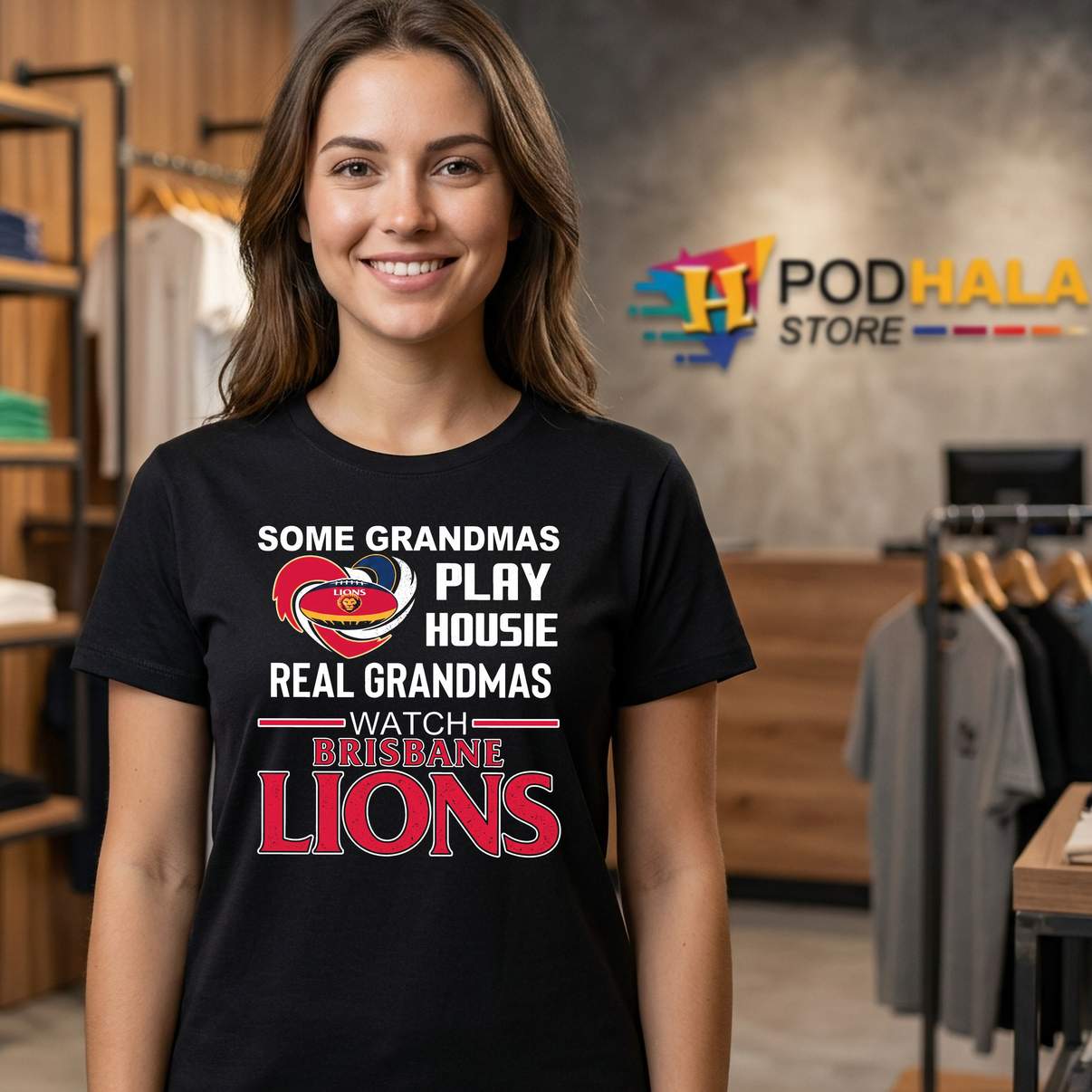 Real Grandmas Watch Brisbane Lions Shirt Some Play Housie Fan Graphic Women