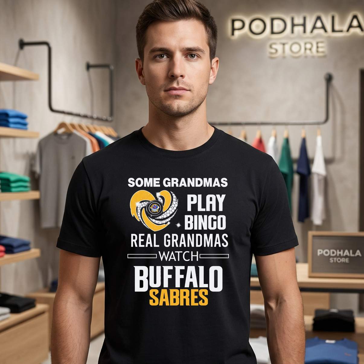Real Grandmas Watch Sabres Shirt Some Play Bingo Hockey Fan Graphic For Women