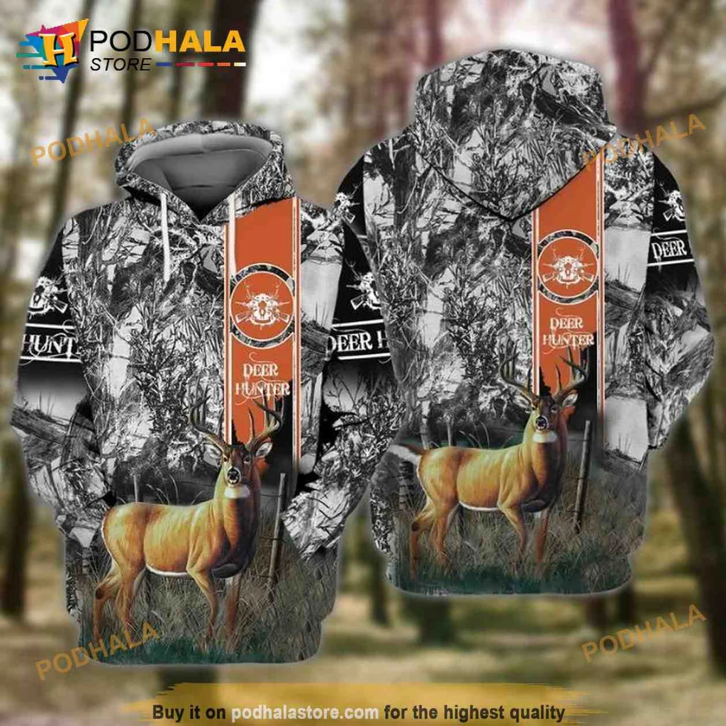 Realistic Deer Camouflage 3d Hoodie For Outdoor Enthusiasts