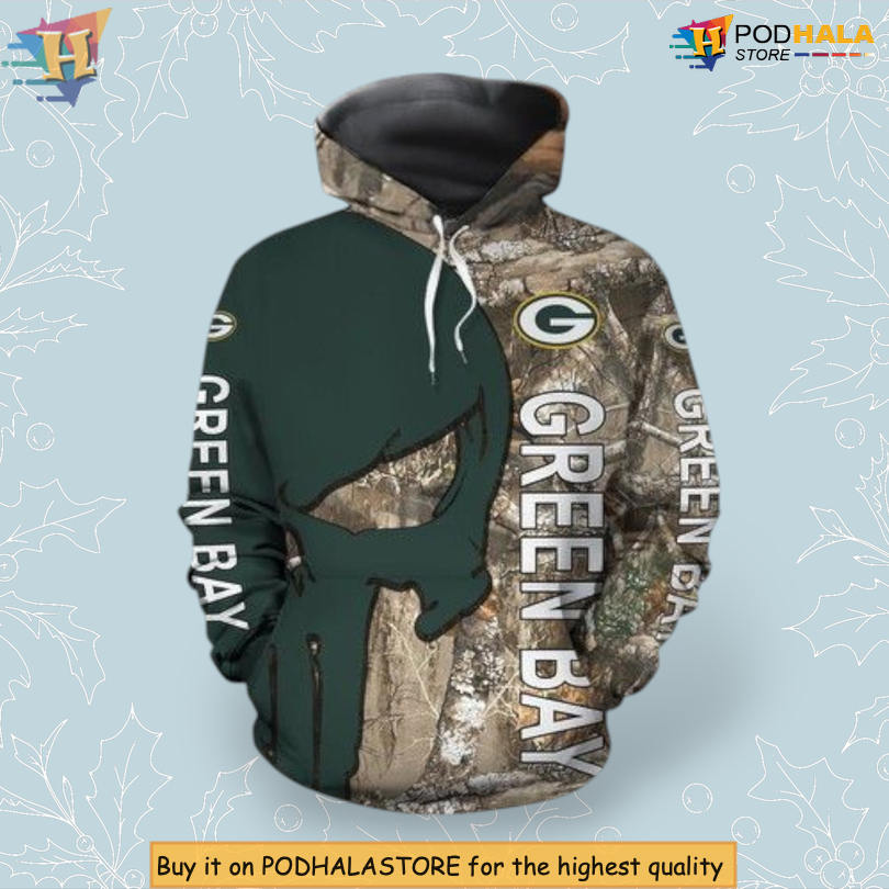 Realtree Camo Pattern Green Bay Packers Youth Hoodie 3D NFL Hunting Design Realtree Camo Pattern Green Bay Packers Youth Hoodie 3D NFL Hunting Design
