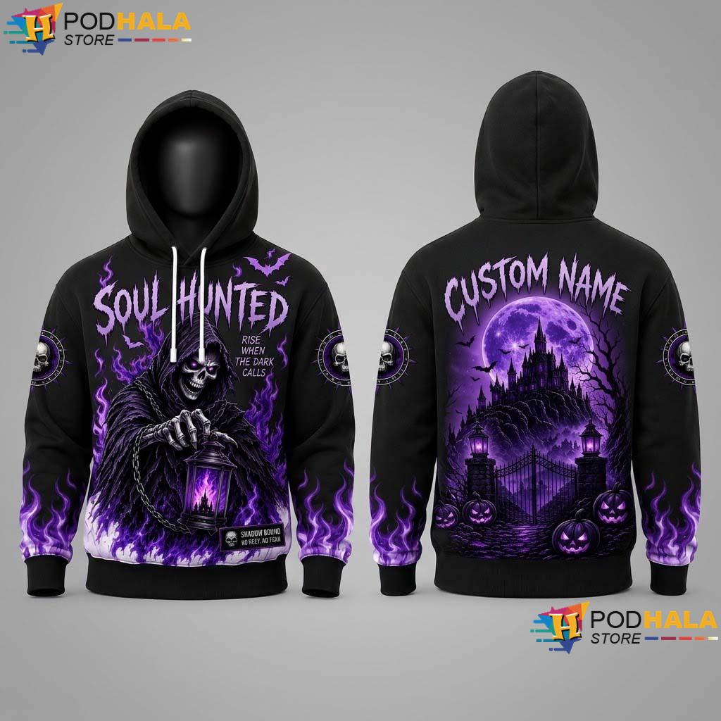 Reaper Halloween All Over Print Hoodie Soul Hunted Custom Gothic Apparel