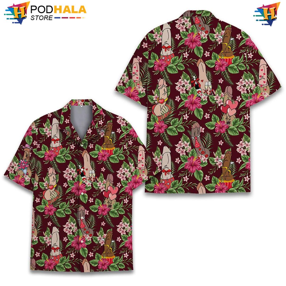 Red Dirty Humor Tropical Shirt Mens Short Sleeve Casual Summer Beach Outfit Red Dirty Humor Tropical Shirt Mens Short Sleeve Casual Summer Beach Outfit