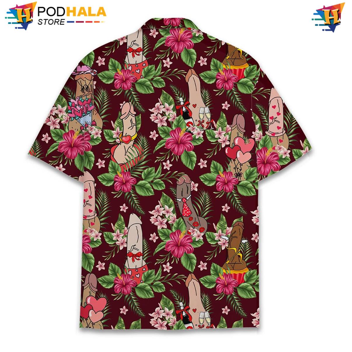 Red Dirty Humor Tropical Shirt Mens Short Sleeve Casual Summer Beach Outfit Red Dirty Humor Tropical Shirt Mens Short Sleeve Casual Summer Beach Outfit