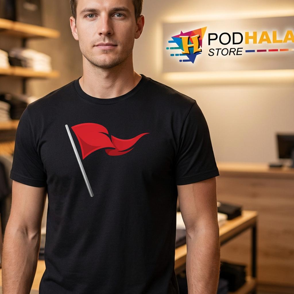 Red Flag Warning Costume Halloween T-Shirt Funny Party Mens Outfit