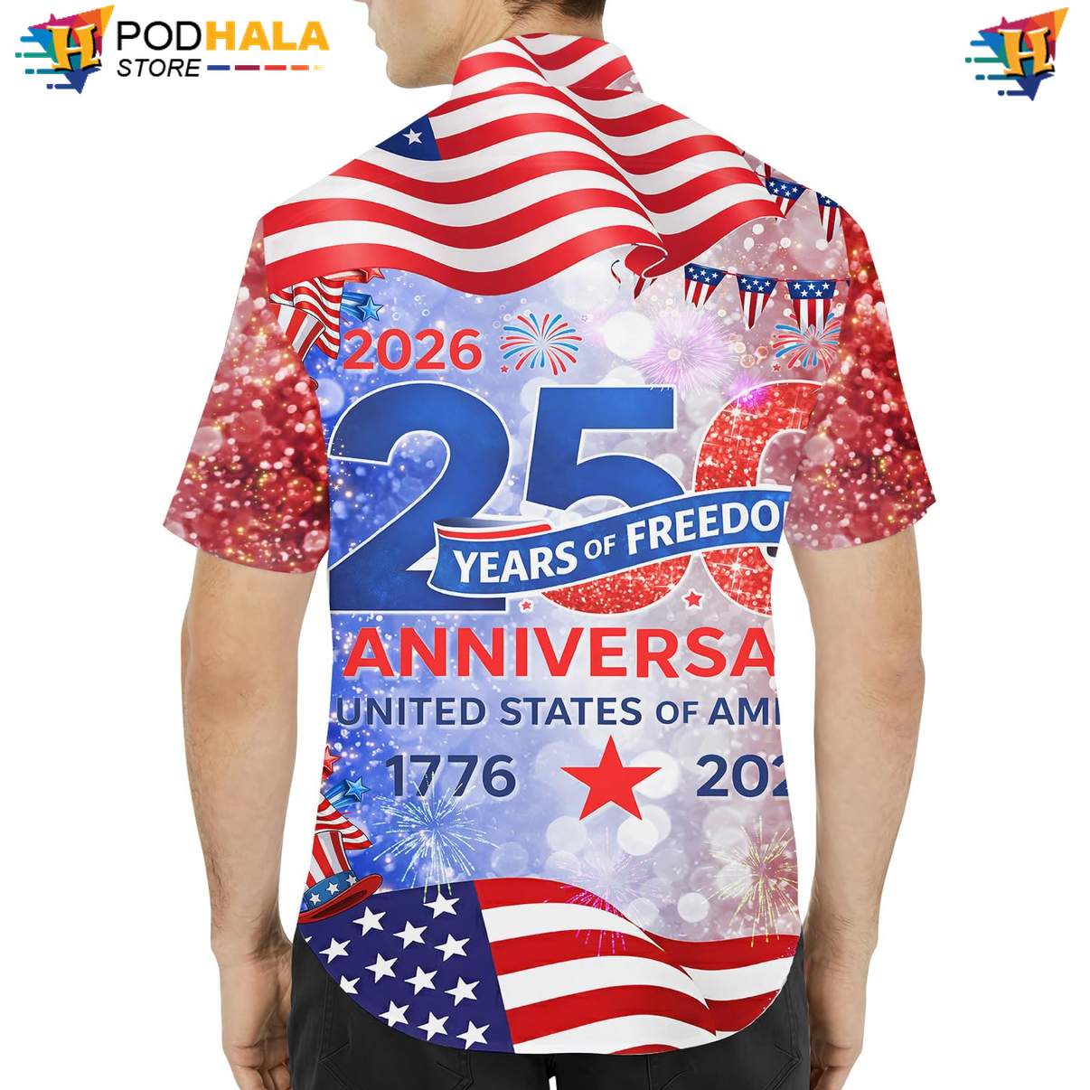 Red Independence 250th Tropical Shirt Mens USA Flag Fourth Of July Clothing Red Independence 250th Tropical Shirt Mens USA Flag Fourth Of July Clothing