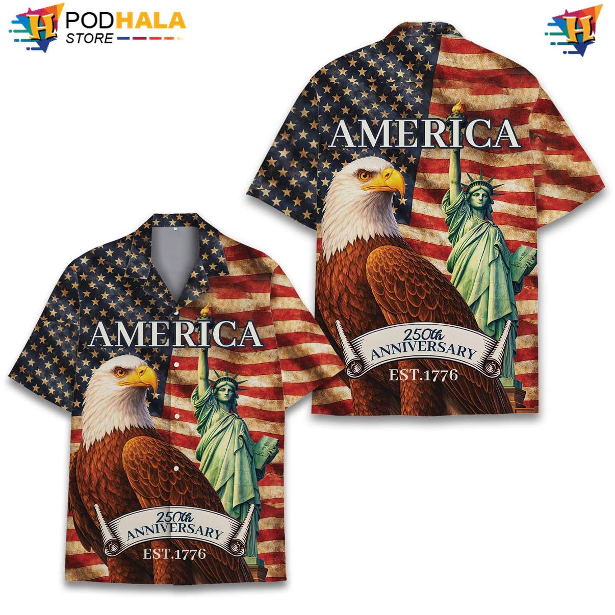Red Patriotic 250th Aloha Shirt Mens USA Flag Fourth Of July Apparel Red Patriotic 250th Aloha Shirt Mens USA Flag Fourth Of July Apparel