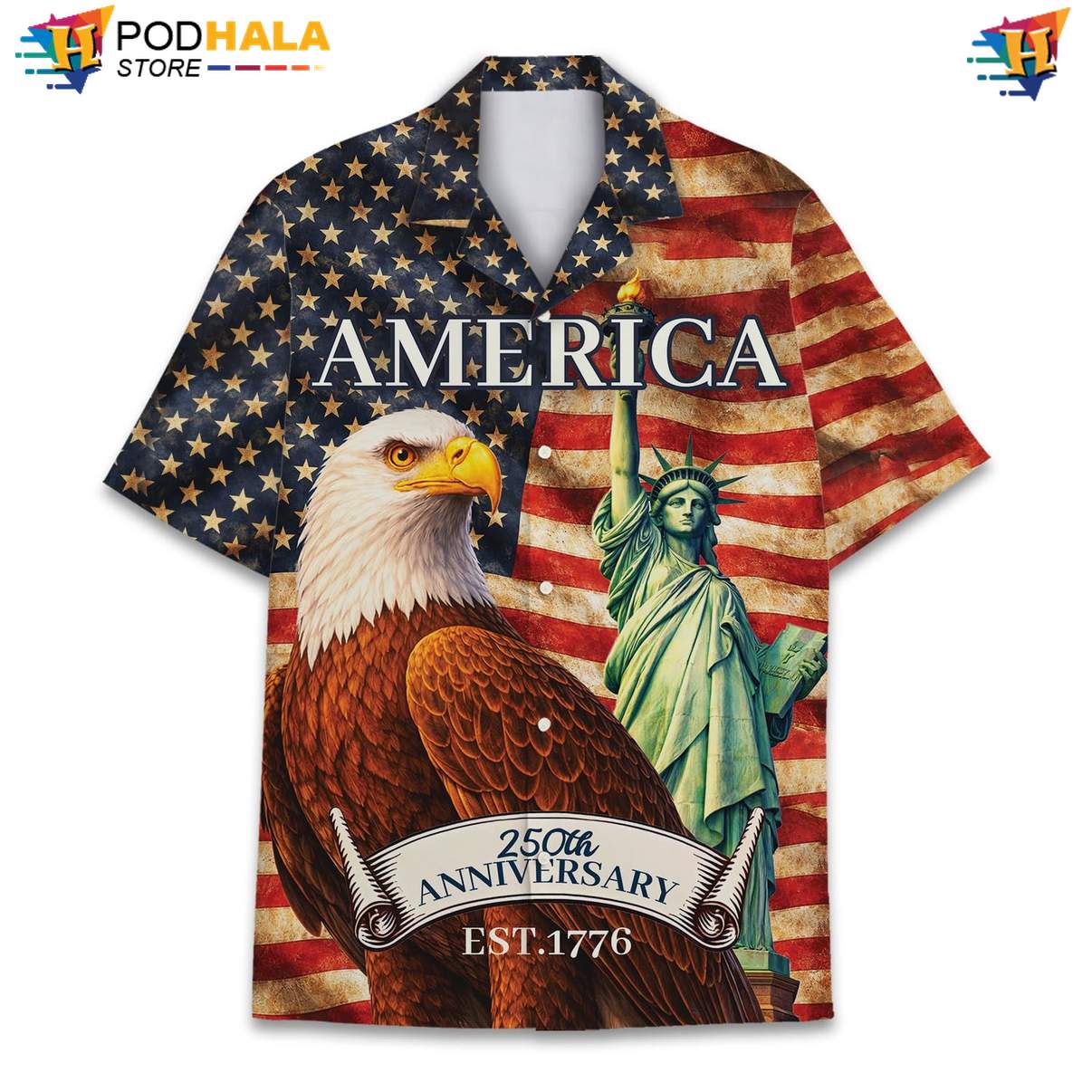 Red Patriotic 250th Tropical Shirt Mens USA Flag Fourth Of July Apparel Red Patriotic 250th Tropical Shirt Mens USA Flag Fourth Of July Apparel