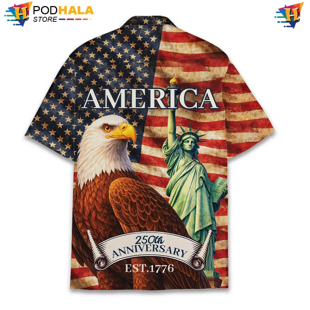 Red Patriotic 250th Short-sleeve button-up shirt Mens USA Flag Fourth Of July Apparel Red Patriotic 250th Short-sleeve button-up shirt Mens USA Flag Fourth Of July Apparel