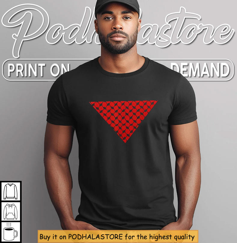 Red Triangle Shirt, Inverted Hex Pattern Graphic for Modern Aesthetic