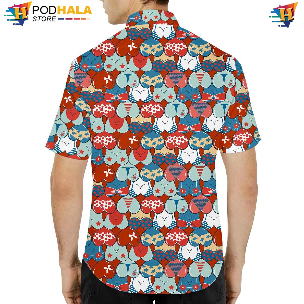 Red USA Flag Chest Tropical Shirt Mens Patriotic Fourth Of July Beachwear Top Red USA Flag Chest Tropical Shirt Mens Patriotic Fourth Of July Beachwear Top