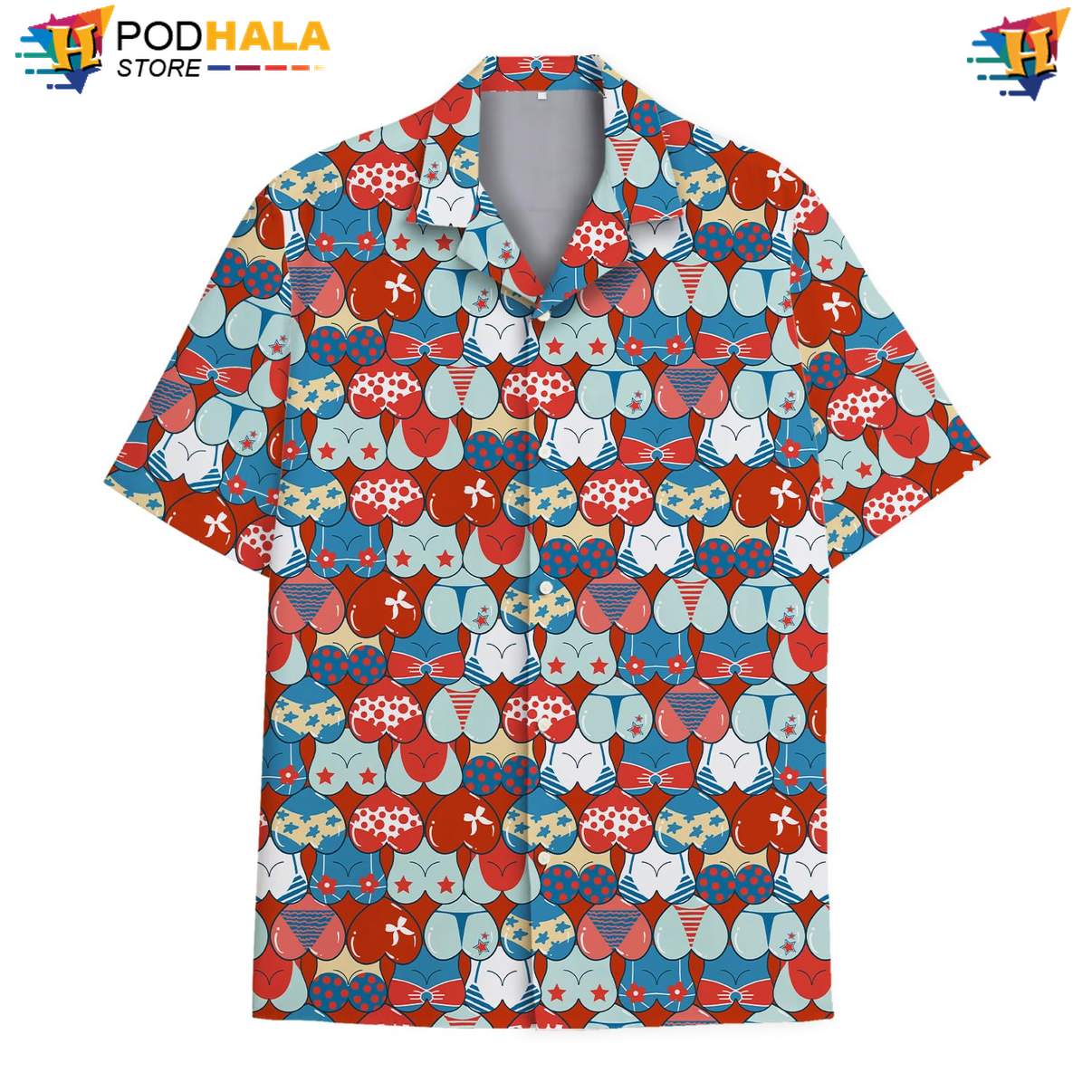 Red USA Flag Chest Tropical Shirt Mens Patriotic Fourth Of July Beachwear Top Red USA Flag Chest Tropical Shirt Mens Patriotic Fourth Of July Beachwear Top