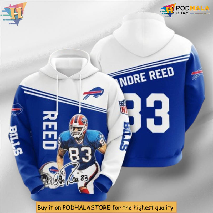 REED Player Tribute Edition Buffalo Bills Full Zip Hoodie 3D Team Design