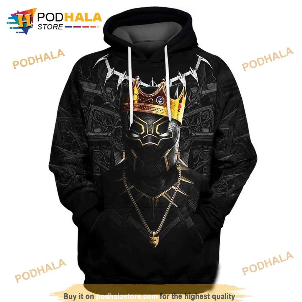 Regal Black Panther 3d Hoodie Featuring Iconic Character Design