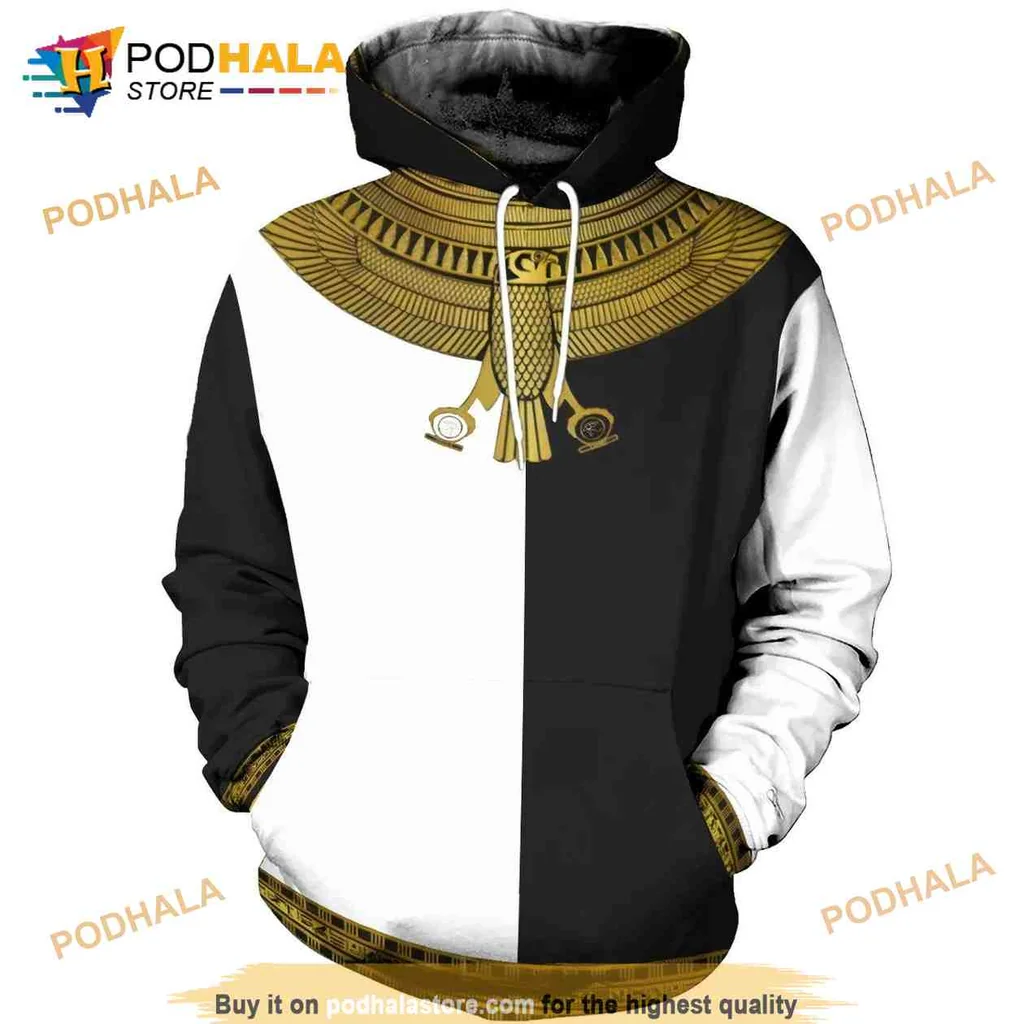 Regal Eye Of Horus 3d Hoodie Featuring Ancient Egyptian Design